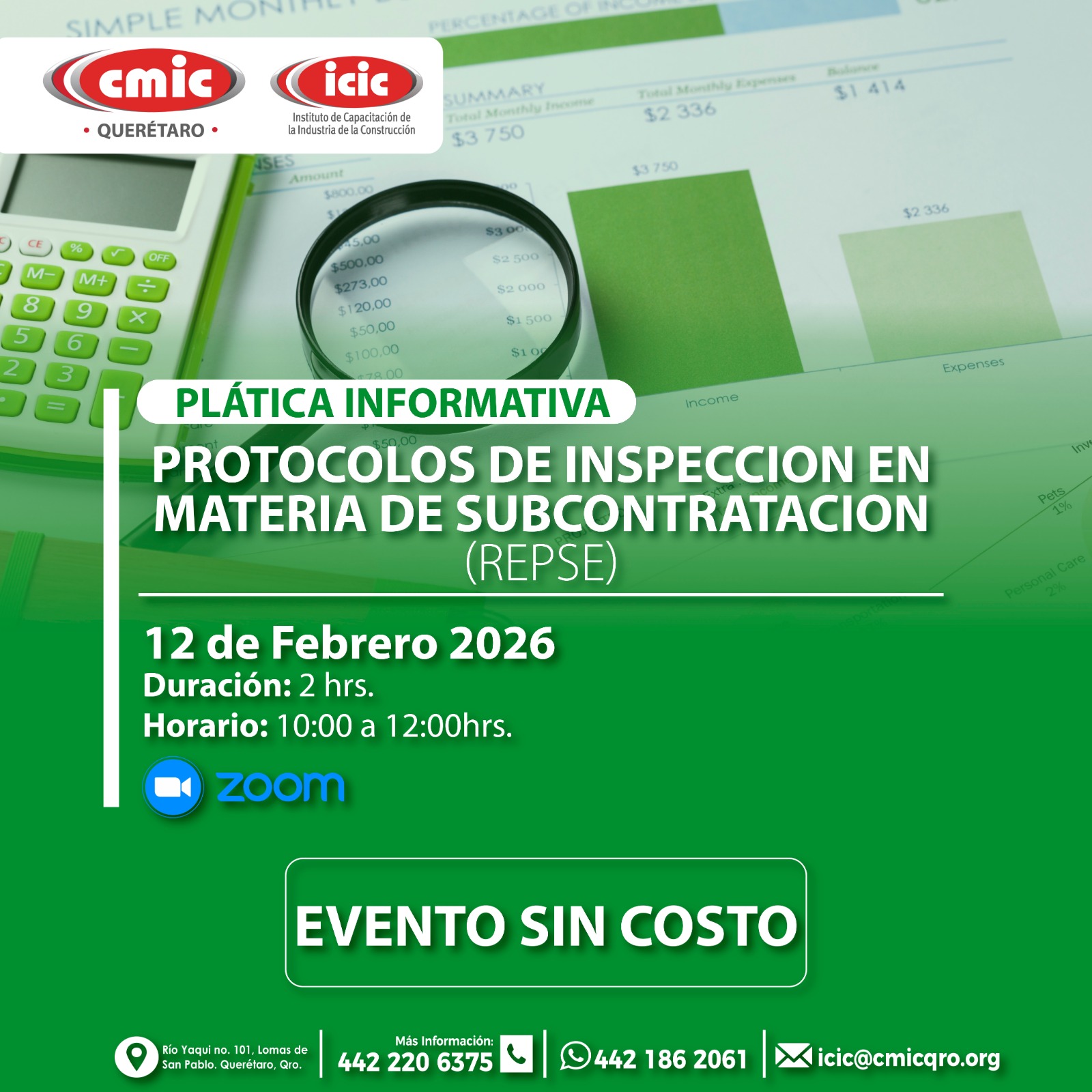 Platica Informativa, Protocolos de inspección en materia de subcontratación